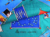 Asayama Misato - Aquarium   水族館   75 x 75 cm Furoshiki (Japanese Wrapping Cloth)