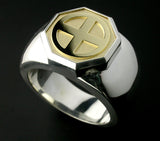 Saito - 18Kt Gold Family Crest - Octagon shape Ring Silver 925