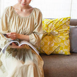 Isamonyou -  Double-Sided Dyeing  Matsu (pine) Yellow/Gray　100 伊砂文様 両面 松 キイロ/グレー　20478-338  - Furoshiki (Japanese Wrapping Cloth)