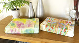 Chirimen Sansaku Furoshiki 100% silk  - Musubi Himo (Tie string)  結び紐  - Furoshiki (Japanese Wrapping Cloth)　68 x 68 cm 正絹さざ波ちりめん友仙ふろしき　