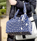 Konomi - Honeycomb Furoshiki   Black  ハニカム/漆黒            97X97cm  (Japanese Wrapping Cloth)