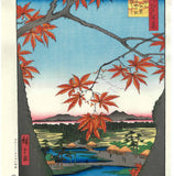 Utagawa Hiroshige - No.094 The Maple Trees at Mama, the Tekona Shrine and Tsugihashi Bridge - One hundred Famous View of Edo - Free shipping