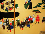 Matsui Shoun - Japanese Traditional Hand Paint Byobu (Gold Silk Folding Screen) - X165 - Free Shipping