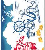 Kenema - Moomin Characters series - Moomin & Marine   ムーミン＆マリン   (The dyed Tenugui)
