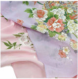 Chirimen Sansaku Furoshiki 100% silk  - Mari ni Hana  まりに花  - Furoshiki (Japanese Wrapping Cloth)　68 x 68 cm 正絹さざ波ちりめん友仙ふろしき　