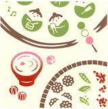 Kenema  - 50309　Delicious Hina Matsuri　おいしいひな祭り　  Japanese Tradition Cotton Towel (The dyed Tenugui)