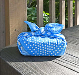 Konomi - Polka-Dot Furoshiki-Blue    ポルカドット／ライトブルー    50 x 50 cm Futoshiki (Japanese Wrapping Cloth)