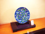 Fujii Kinsai Arita Japan - Somenishiki Thistle (Azami)  Ornamental plate 33.30 cm   染錦薊絵飾り大皿（径33.3ｃｍ）- Free Shipping