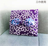 DOTCH DOTCH（どっちどっち) - Flowers and Cats/Purple x Blue A   花とねこ／紫×青Ａ  - Furoshiki    105 x 105 cm