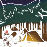 Kenema  -  50284  Starry Sky Camp　星空キャンプ　 Japanese Tradition Cotton Towel (The dyed Tenugui)