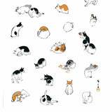 Ukiyoe Tenugui - Utagawa Hiroshige  Cats - white   歌川広重　猫  　白 - (Japanese Tenugui)