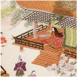 Chirimen Sansaku Furoshiki 100% silk  - Jidai Matsuri (Festival of Ages) 時代祭り - Furoshiki (Japanese Wrapping Cloth)　68 x 68 cm 正絹さざ波ちりめん友仙ふろしき　