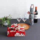 Isamonyou -  Double-Sided Dyeing Plum R&G 　70 伊砂文様 両面 梅 アカ/グリーン　20477-201　- Furoshiki (Japanese Wrapping Cloth)