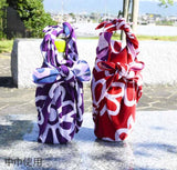 DOTCH DOTCH（どっちどっち) -   Flowers and Cats/Red x Purple B   花とねこ／赤×紫 B - Furoshiki    105 x 105 cm