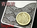 Saito - Family Crest 18K Gold Emblem - GENROKU Pattern  Silver 950 with Blue Diamond or Diamond