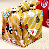 Seiran - Maneki-neko (beckoning cat) 青嵐 綿風呂敷 約70cm 【招き猫】MA2008  (Japanese Wrapping Cloth)  70 x 70 cm
