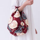 Takehisa Yumeji - Tsubaki (Camellia)  Bordeaux つばき  ボルドー  21181-228   - Furoshiki 90 x 90 cm
