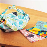 Kata Kata - Neko to Tori (Cats and birds) Green ねこととり グリーン- Furoshiki   70 x 70 cm