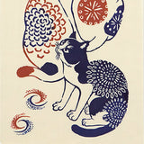 JIKAN STYLE (Kenema)  - 50314 Bon Cat Fireworks Gathering  盆猫花火集会  -  (The dyed Tenugui)