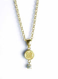 Saito - Family Crest Pendant top - Mini, 18K Gold with Diamond (0.1 carat)