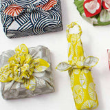 Isamonyou -  Double-Sided Dyeing Pine  (松)  Yellow/Gray     70 伊砂文様 両面 松 キイロ／グレー  20477-202　- Furoshiki (Japanese Wrapping Cloth)