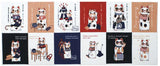 Lucky Cat  福まねき猫 -  Four-character idioms 四字熟語 - Japanese Tradition Cotton Towel (The dyed Tenugui) - 34cm x 90cm