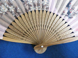 Traditional handcrafted Kyoto Sensu (folding fan) - Ito Jakuchu 伊藤若冲 「花卉天井画」- Sakura & Plum - Pink