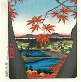 Utagawa Hiroshige - No.094 The Maple Trees at Mama, the Tekona Shrine and Tsugihashi Bridge - One hundred Famous View of Edo - Free shipping