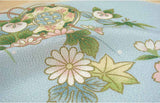 Chirimen Sansaku Furoshiki 100% silk  - Touyama ni Hana  遠山に花  - Furoshiki (Japanese Wrapping Cloth)　68 x 68 cm 正絹さざ波ちりめん友仙ふろしき　　