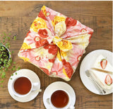 Asayama Misato - Flower bouquet / Beige   花束／ベージュ  70 x 70 cm Furoshiki (Japanese Wrapping Cloth)