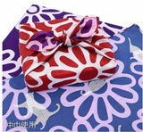 DOTCH DOTCH（どっちどっち) -   Flowers and Cats/Red x Purple B   花とねこ／赤×紫 B - Furoshiki 50 x 50 cm
