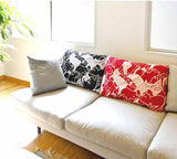 DOTCH DOTCH（どっちどっち) - Cat Puzzle/Black x Cosmos  A  キャットパズル／黒×コスモス色 Ａ  - Furoshiki 105 x 105 cm