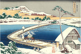 Katsushika Hokusai - #003 - Funahashi Bridge at Sano in Kozuke Province かうつけ佐野 ふなはしの古づ 群馬- Free Shipping