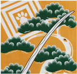 Lucky Cat  福まねき猫 - Kabuki Shibaraku 　歌舞伎　暫 - Japanese Traditional Cotton Towel (The dyed Tenugui) - 34cm x 90cm