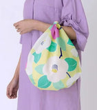 Himemusubi - Tubaki  (camellia)  椿   Light Yellow 20554-207 - Furoshiki   70 x 70 cm