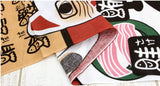 Lucky Cat  福まねき猫 - Kaitenzushi  回転寿司 - Japanese Tradition Cotton Towel (The dyed Tenugui) - 34cm x 90cm