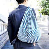 Konomi - Stripe Furoshiki Light Blue    ストライプ　(ライトブルー)  97X97cm  (Japanese Wrapping Cloth)
