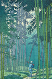 Asano Takeji - TA10 Sagano Takeyabu　浅野竹二木版画 TA10　嵯峨之竹藪 - Free Shipping