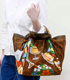 Asayama Misato - coffee shop  (喫茶店)   97 x 97 cm Furoshiki (Japanese Wrapping Cloth)