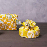 Isamonyou -  Double-Sided Dyeing Matsu (Pine) Yellow/Gray 48 伊砂文様 両面 松 キイロ/グレー  20479-138  - Furoshiki (Japanese Wrapping Cloth)