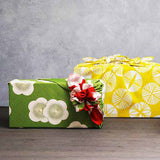 Isamonyou -  Double-Sided Dyeing Plum R&G 　70 伊砂文様 両面 梅 アカ/グリーン　20477-201　- Furoshiki (Japanese Wrapping Cloth)