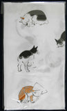 Ukiyoe Tenugui - Utagawa Hiroshige  Cats - white   歌川広重　猫  　白 - (Japanese Tenugui)