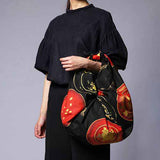 Setsugetsuka  雪月花 -  Wan  (Lacquered wooden bowl)  椀 クロ　 22165-301  - Furoshiki  120 x 120 cm