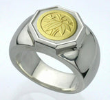Saito - 18Kt Gold Family Crest - Octagon shape Ring Silver 925