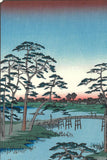 Utagawa Hiroshige - No.092 Mokuboji Temple and Vegetable Fields on Uchigawa Inlet  木母寺内川御前栽畑  - One hundred Famous View of Edo - Free shipping