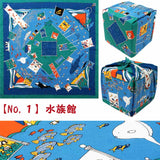 Asayama Misato - Aquarium   水族館   75 x 75 cm Furoshiki (Japanese Wrapping Cloth)
