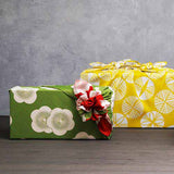 Isamonyou -  Double-Sided Dyeing Pine  (松)  Yellow/Gray     70 伊砂文様 両面 松 キイロ／グレー  20477-202　- Furoshiki (Japanese Wrapping Cloth)