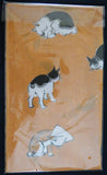 Ukiyoe Tenugui - Utagawa Hiroshige  Cats - orange   歌川広 重　猫    橙- (Japanese Tenugui)