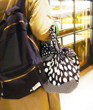 Konomi - Polka-Dot Furoshiki- Black  ポルカドット　(ブラック)    (Japanese Wrapping Cloth) 97X97cm