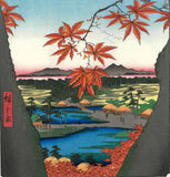 Utagawa Hiroshige - No.094 The Maple Trees at Mama, the Tekona Shrine and Tsugihashi Bridge - One hundred Famous View of Edo - Free shipping